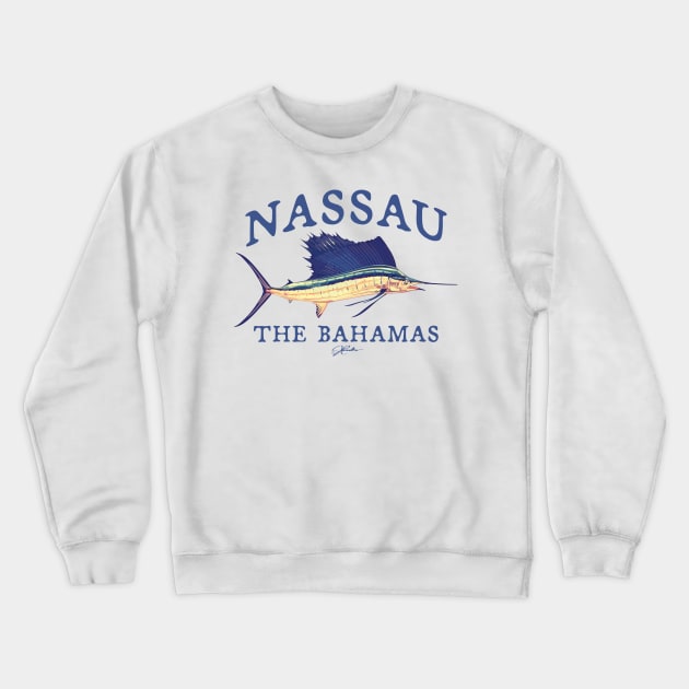 Nassau, Bahamas, Vintage Sailfish Crewneck Sweatshirt by jcombs